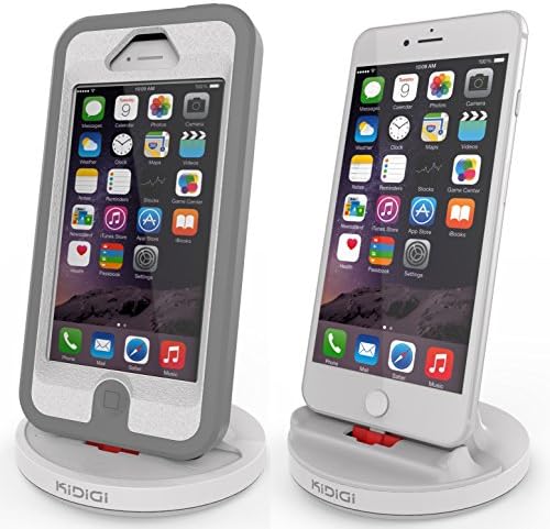 WHITE KiDiGi RUGGED CASE COMPATIBLE DOCK CHARGER SYNC CRADLE DOCKING STATION FOR APPLE iPHONE 6 PLUS, iPHONE 6, iPHONE 5/5s/5c, iPOD TOUCH 5 5th GEN