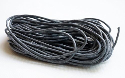 GREY 2mm Waxed Wax Cotton Cord Macrame Jewelry Bracelet String (10yd Skein)