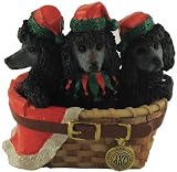 2.75 American Kennel Club Poodles in a Basket Dog Christmas Figure