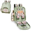 Avalon Riviera Edition Sage Green With Multi Color Stripes 16.5 Inches Backpack With Wine Duffel & Deluxe Service
