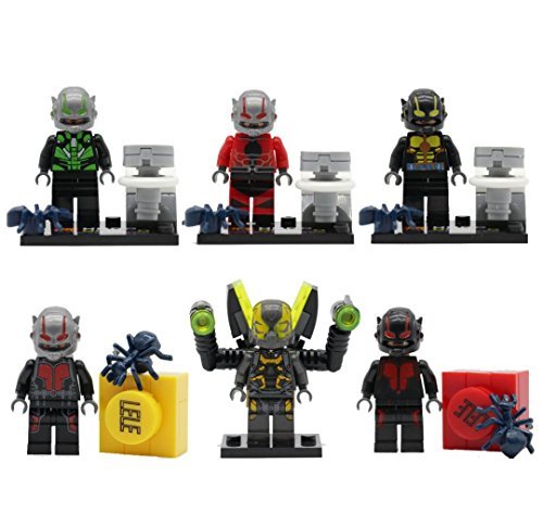 NWÂ® ANT-MAN Minifigures LELE 79057 6pcs/lot Compatible Lego Super Heroes Avengers ANT MAN Building Blocks Bricks Toys Free Marvel Sticker collection from NW Store (Without Original Box)