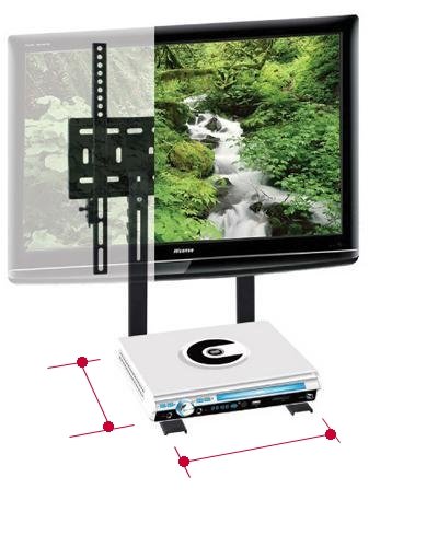 Mount World 1005D LCD LED Plasma TV Wall Mount (Free HDMI cable) with build in shelf of Cable Box DVD Player Stereo Components for Vizio 32
