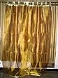 Indian Curtain-2 Organza Gold Embroidered Sari Curtains Drapes Panel 96" Tabs Sb