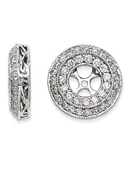 14k White Gold Diamond Earrings Jackets. Carat Wt- 1.5ct. Metal Wt- 4.73g