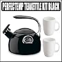 Cuisinart PTK-330BK Perfectemp Tea Kettle Black White Porcelain 12oz Coffee Mug