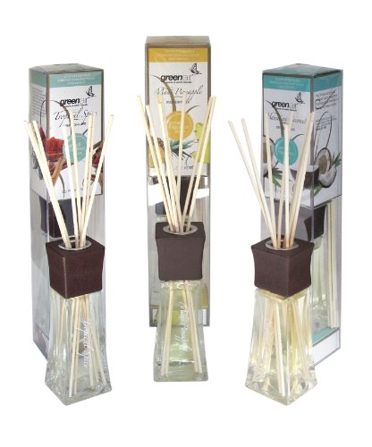 Greenair All Natural Reed Diffuser Set, Tropical Spice, Pineapple and Coconut