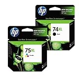 Genuine HP 74XL / 75XL& Tri Color Ink Cartridge Combo Pack-Black