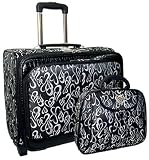 Brighton Inspired Alligator Heart Rolling Laptop Bag Briefcase Travel Bag & Cosmetic Case