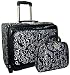 Brighton Inspired Alligator Heart Rolling Travel Bag With Built In Padded Laptop Compartment & Cosmetic Case