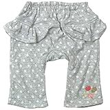 《H28年秋冬物》(日本製) Pample Mousse(パンプルムース) 接結水玉柄裾刺繍モンキーパンツ 90cm/GY NO.DP-63354