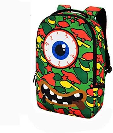 Coolest Unique Fashion Monster Print Backpack, 25L Splash-proof Durable Daypack, Multi-Pocket fits 15" Laptop and iPad tablets, Travel Casual School Gym Camping Beach Party Sports Outdoor bag