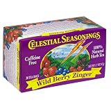 Celestial Seasonings Herb Tea, Wild Berry Zinger, Tea Bags, 20-Count Boxes (Pack of 6)