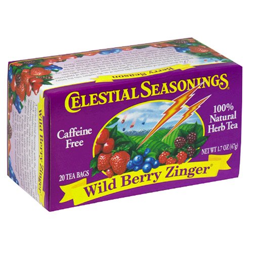 Celestial Seasonings Herb Tea, Wild Berry Zinger, Tea Bags, 20-Count Boxes (Pack of 6) by Celestial Seasonings
