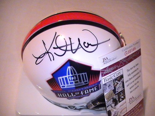WARREN MOON SIGNED AUTOGRAPHED HOUSTON OILERS MINI HELMET JSA