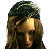 Feather Jewel Sequins Headwrap Headband Head Piece Fascinator Cocktail Cap Teal