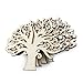 UEETEK 10pcs Family Tree Wood Cutout Blank Wooden Embellishments for DIY Crafts (Wood Color)