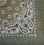 Olive Drab Trainmen Paisley Jumbo Bandana 27 x 27