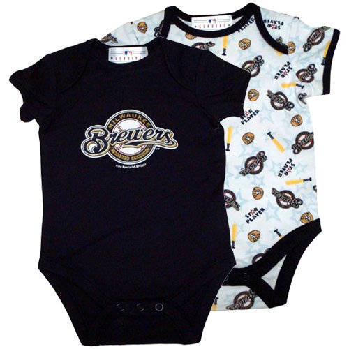 Milwaukee Brewers Baby Boys Onesie Set, 24 Months