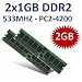 2GB Dual Channel Kit 2 x 1 GB 240 pin DDR2-533 (533Mhz, PC2-4200U, CL4, 240 pin) NON ECC, unbuffered f�r DDR2 Mainboards - 100% kompatibel zu PC2-3200U, CL3