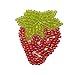 ID 9118 Red Strawberry With Leaves Patch Garden Fruit Beaded Iron On Applique