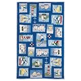 828 Area Rugs: Accents CCL25 Boats Rug: 6' Round by 828 Trading Rugs
