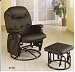 BEAUTIFUL BLACK LEATHERETTE CUSHION SWIVEL GLIDER