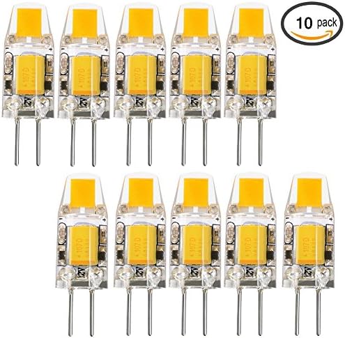 1.5W G4 Bulb COB LED Light Equivalent, AC DC 12 Volt LED Bulb Not Dimmable 15w Replacement 2700K, 10 Pack