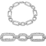 0.22 Carat Genuine White Diamond Silver Bracelet