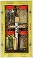 Holy Land Set 5in1 Olive Wood Cross Set with 3 Bottles - Oil, Jordan Water & Holy Earth