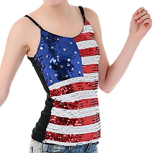 Eshoppingbay US And UK Flag Patriot Sequin Tank Top UK