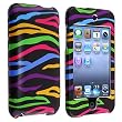 Black with Green Blue Color Zebra Snap on Hard Skin Case for Apple Ipod Touch Itouch 2nd Gen 3rd Gen