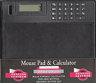 Genuine Leather Mouse Pad & Calculator
