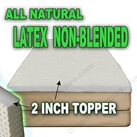 All Natural Latex Non Blended Mattress Topper with Preferred Medium Firmness 2 inch thick - KING Size