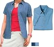 Port & Company - Ladies Short Sleeve Value Denim Shirt. (LSP11)