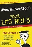Word & Excel 2003 Mini Référence Pour Les Nuls