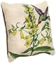 Hooked Hummingbird Throw Pillow, 18"SQUARE, WHITE YELLOW
