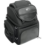 Saddlemen BR3400 Sports Sissy Bar Bag w/ Free B&F Heart Sticker Bundle - Black / Size 19