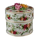 Royal Albert Old Country Roses Round Floral Musical Basket