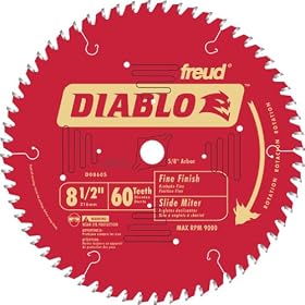 Freud D0860S Diablo 8-1 2-Inch 60 Tooth Fine Finishing Miter Saw Blade with 5 8-Inch Arbor by Diablo