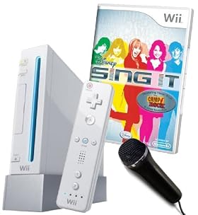 Nintendo Wii Console with Disney Sing It Game Bundle