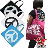 LOVE RICKEY HICKEYピースマークデカトートバッグ