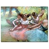 Trademark ART Edgar Degas, Four Ballerinas on the Stage Canvas Art