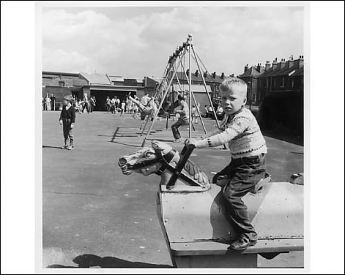 Photographic Prints of Children in Sheffield playground from Mary Evans