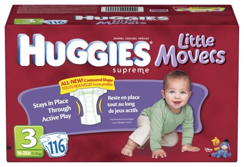 Huggies Supreme Little Movers Diapers, Step 3 (Pack of 116)