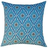 Floral Diamond Blue Throw Pillow (Insert Sold Separately)