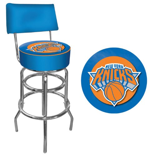NBA1100-NY - New York Knicks NBA Padded Swivel Bar Stool with Back