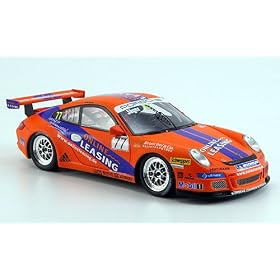 Porsche 997, GT3, No.77, Online Leasing, Carrera Cup, 2008, Model Car, Miniature d�j� mont�e, Spark 1:43