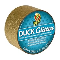 Duck Brand Glitter Crafting Tape, 1.88-Inch x 5-Yard Roll, Gold (284726)
