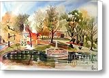 Gazebo and Pond II Canvas Print / Canvas Art - Artist Kip DeVore