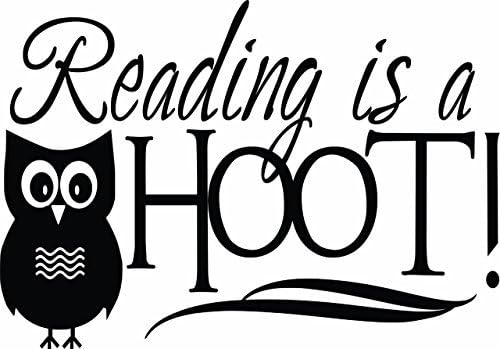Sell Owner Reading Is A Hoot Quote- Kids Playroom Classroom Teacher Learn Read Quote Vinyl Wall Sticker Decal For Home Decor - 22 inch x 14 inch